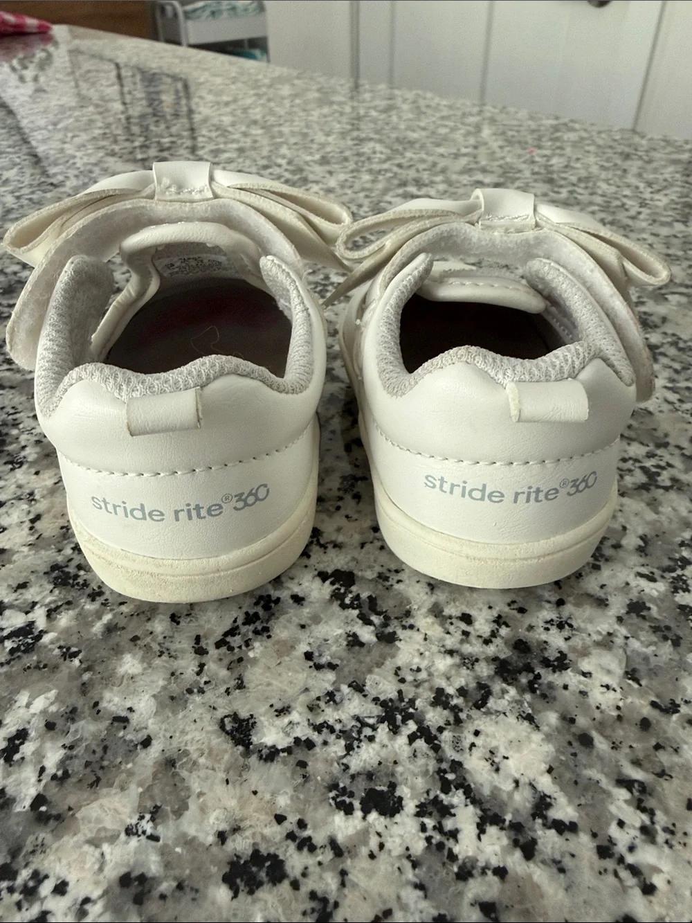 Stride Rite White Bow Front Baby Slip-On Shoes